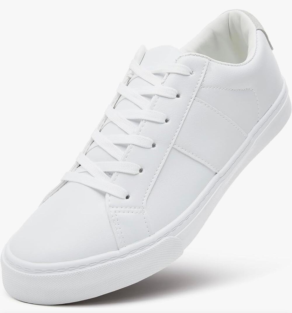 ZGR Men's Synthetic Leather White Sneakers,Low Top 

 Lace up.:(12).  BB4